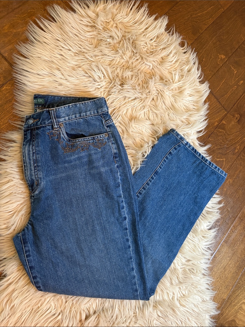 Ralph Lauren Women's Straight-Leg Jeans in Medium Blue Denim